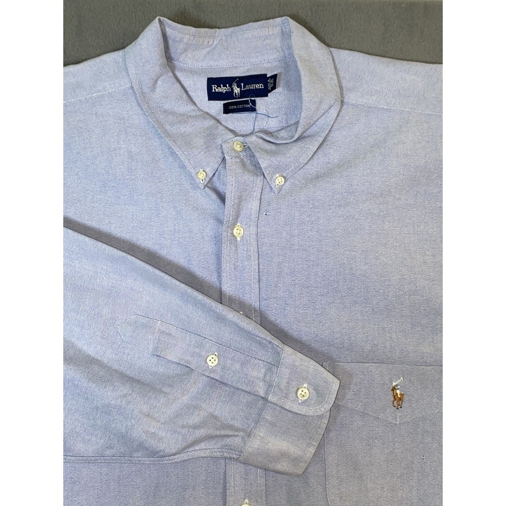 Ralph Lauren Men's 4XB Blue L/S Oxford Button Down Shirt Minor Flaws GUC